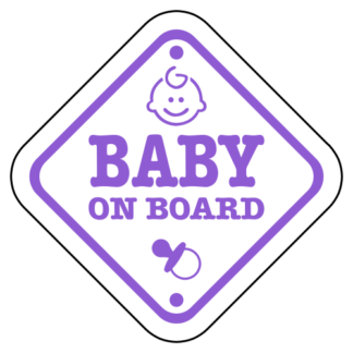 Baby On Board Sign Sticker (Lavender)